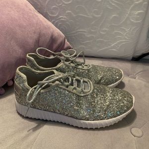 Silver glitter sneakers